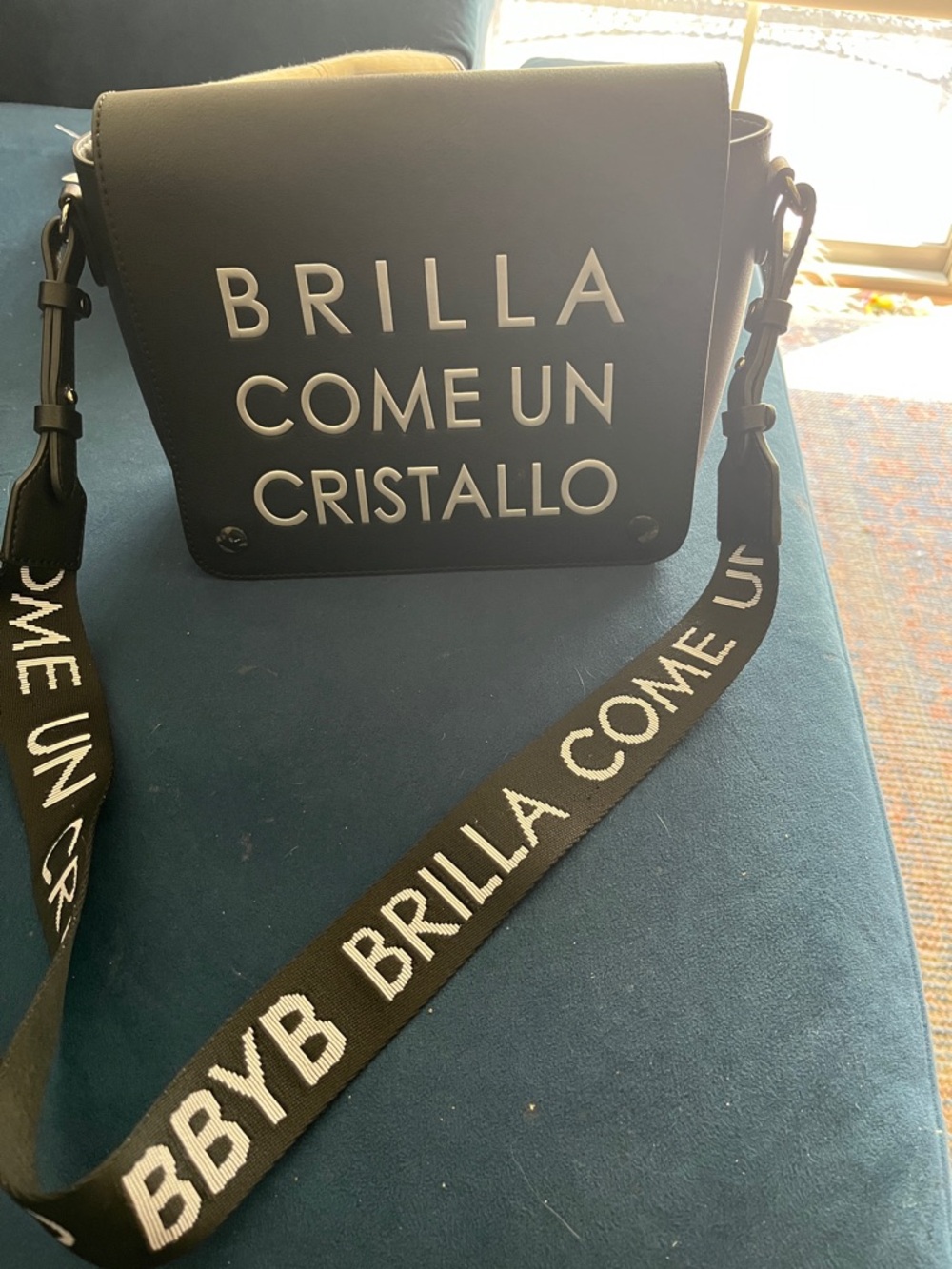 BBYB Brilla Come Un Cristallo Vegan Leather Crossbody Bag - Black